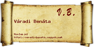 Váradi Benáta névjegykártya